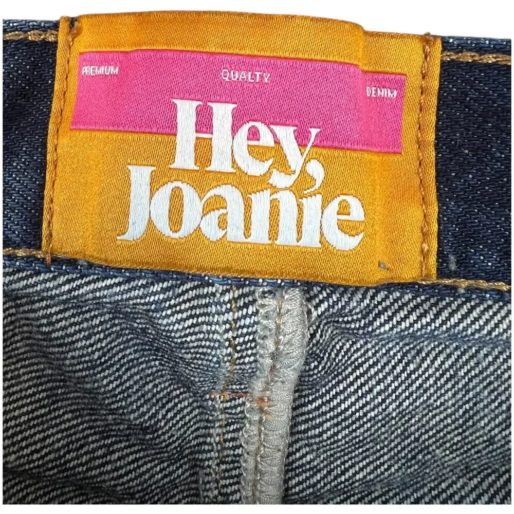 Hey Joanie Premium Denim Jeans Dark Wash Button Fly Straight Leg - M - Picture 3 of 13